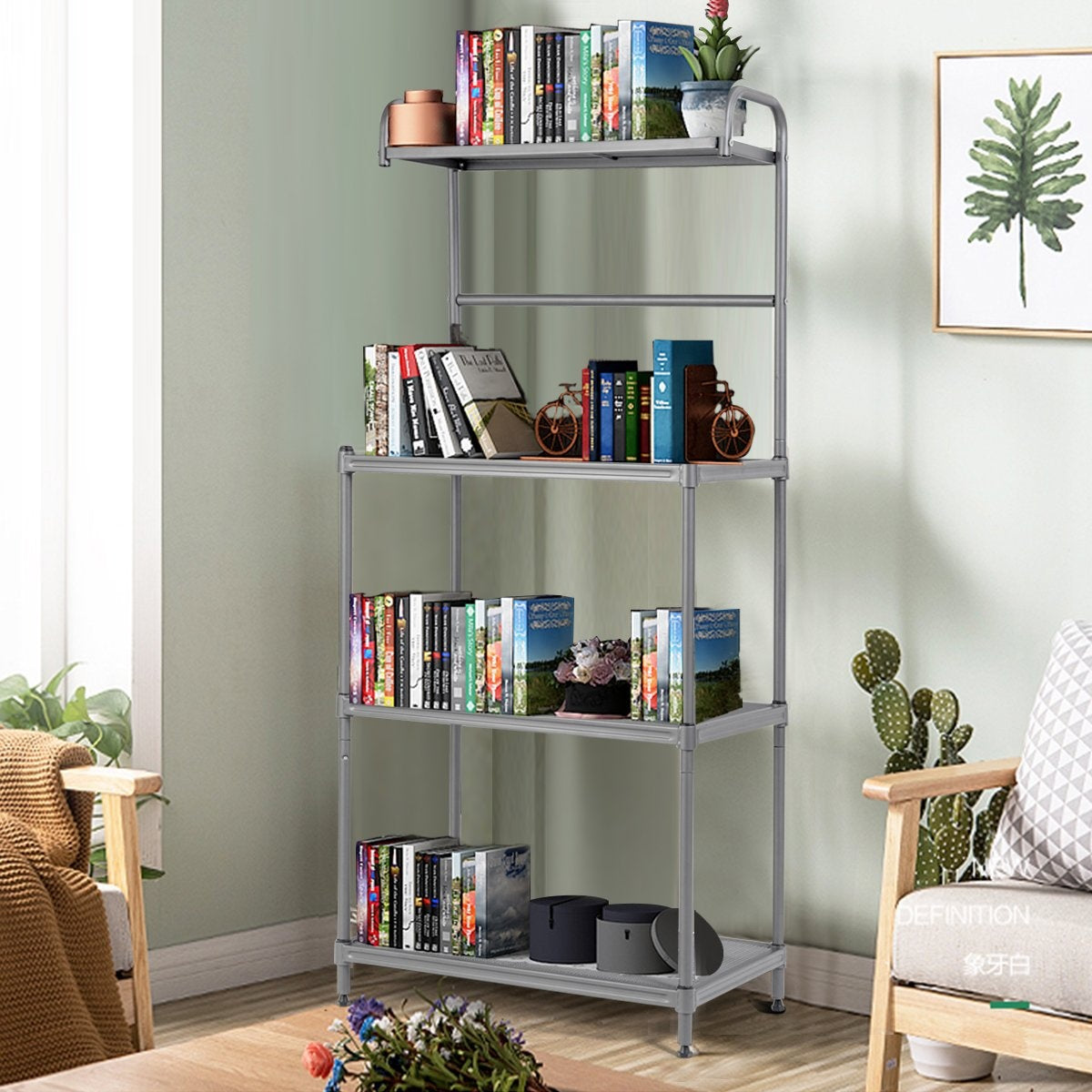 Kitchen shelf 4 shelves adjustable microwave holder household shelf standing shelf