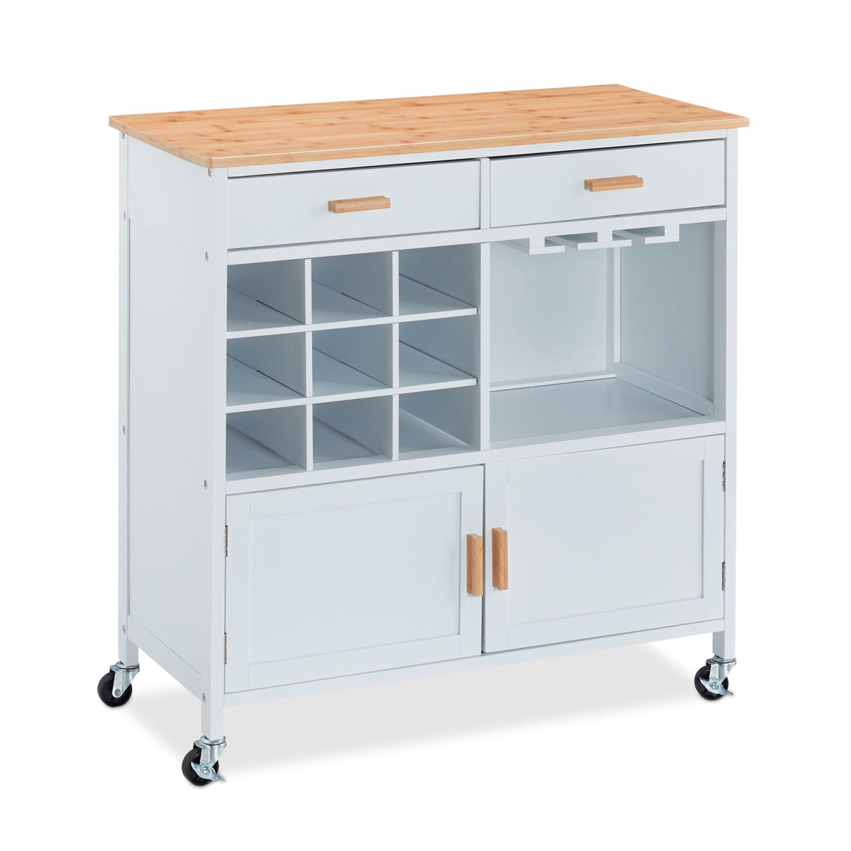 Kitchen trolley with wine rack