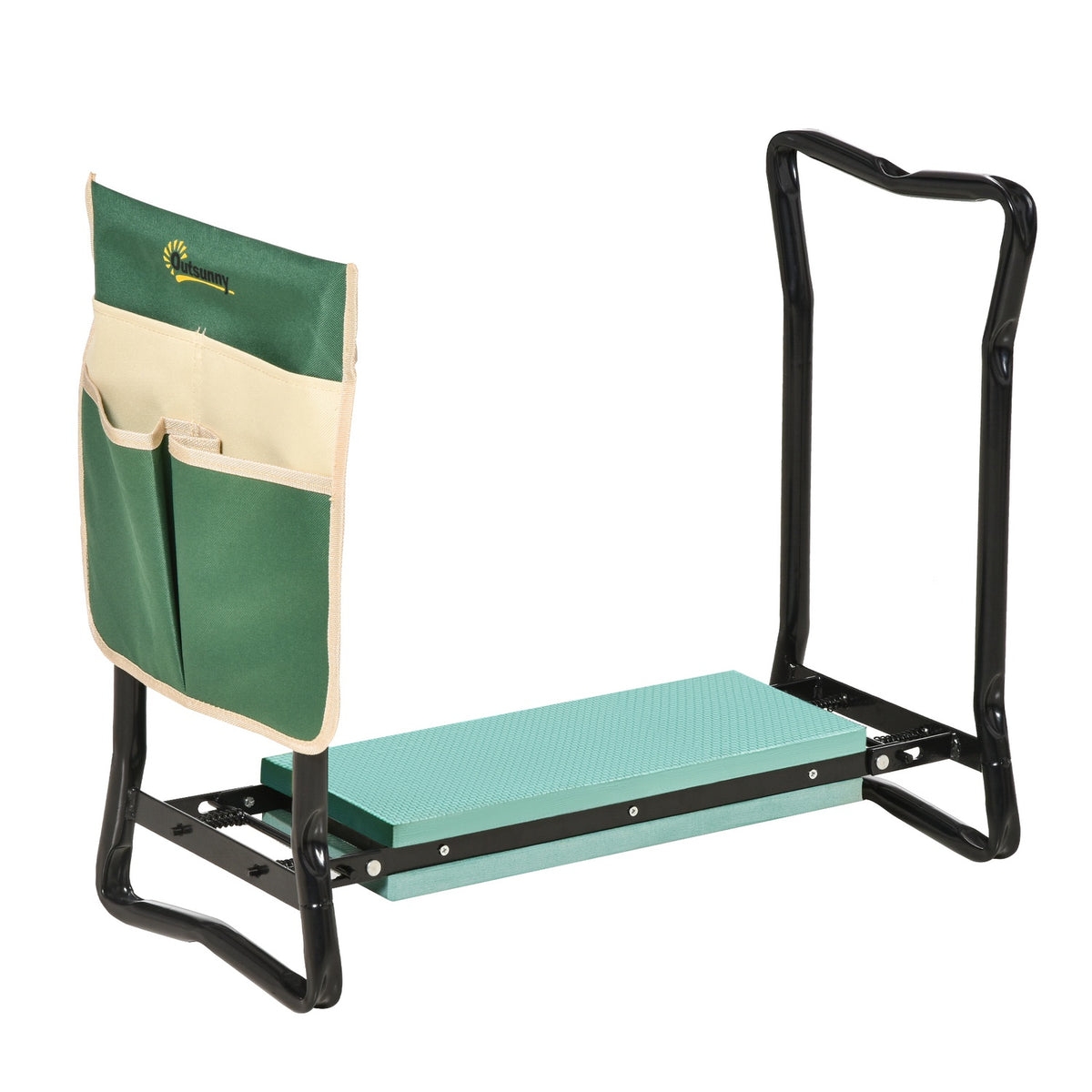 Kneeler Folding Garden Stool 2 In 1 Knee Support With Tool Bag Eva Foam 58 X 28 X 49Cm
