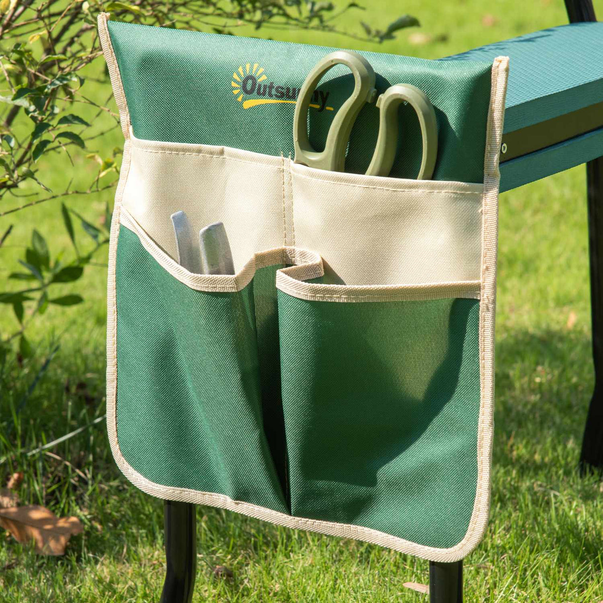 Kneeler Folding Garden Stool 2 In 1 Knee Support With Tool Bag Eva Foam 58 X 28 X 49Cm