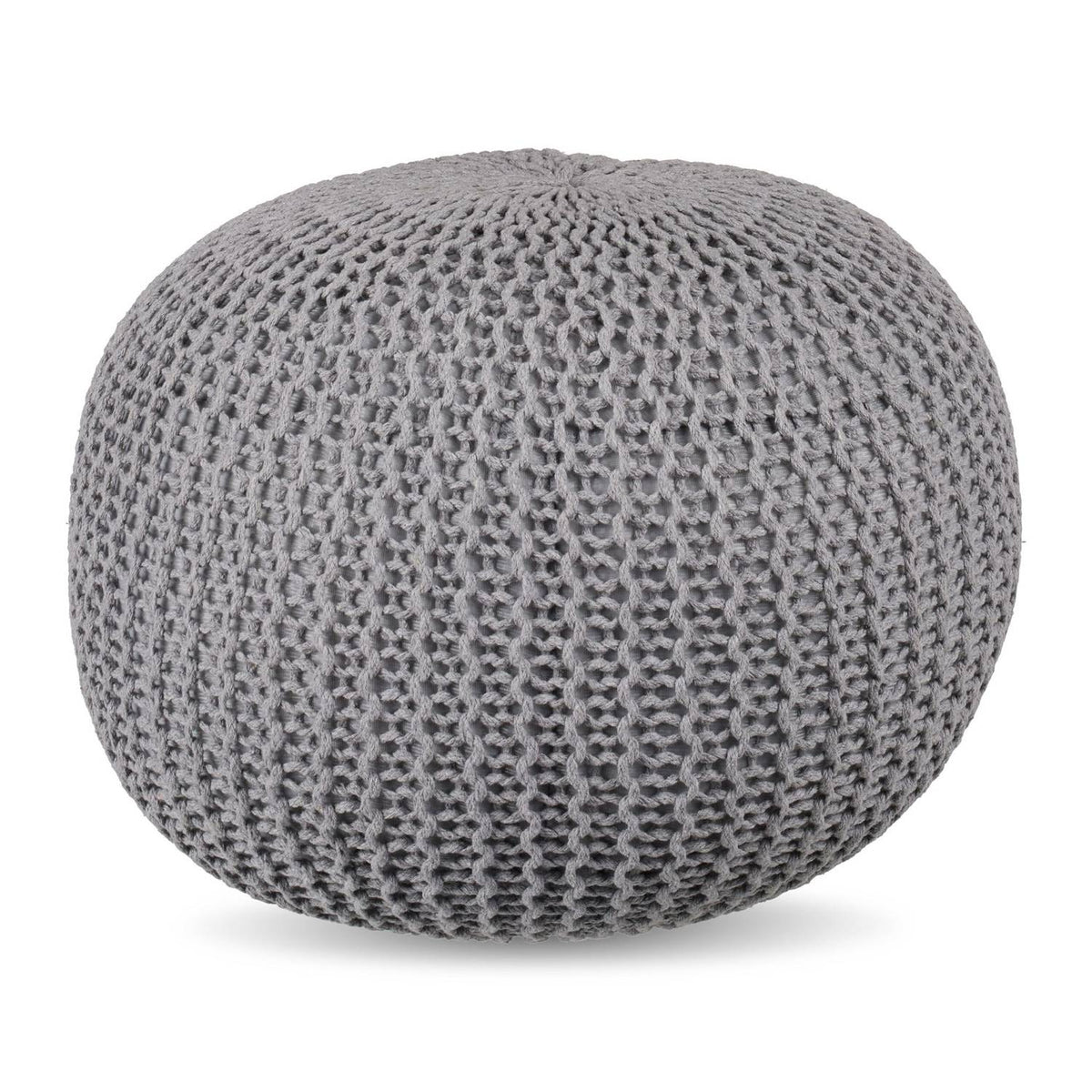 Knitted Pouf – Round, Boho Design, Polystyrene Fill