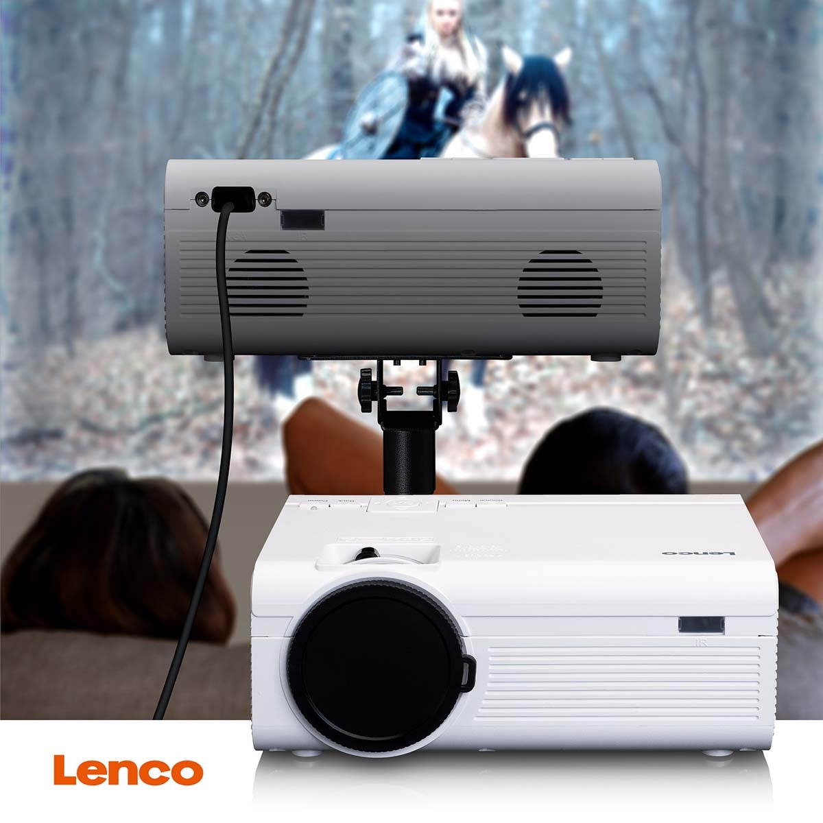 LCD Projector with high resolution, supports Full HD 1080P content White