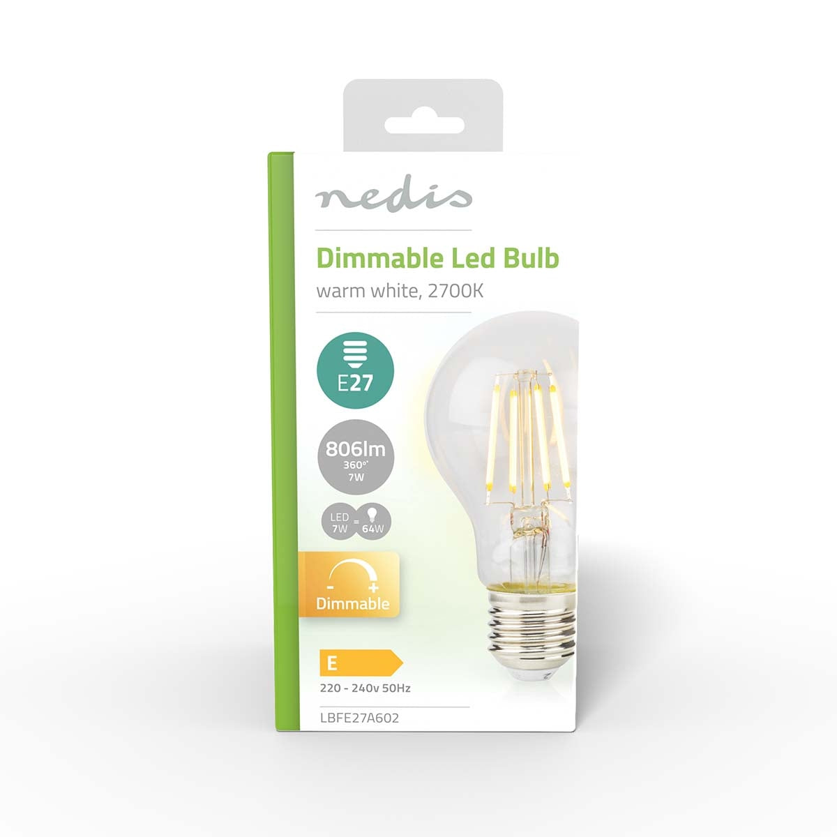 LED Bulb E27 | A60 | 7 W| 806 lm | 2700 K| Dimmable | Warm White | Retro Style | 1 pc.