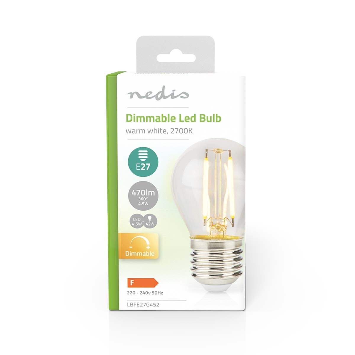 LED Bulb E27 | G45 | 4.5 W| 470 lm | 2700 K| Dimmable | Warm White | Retro Style | 1 pc.