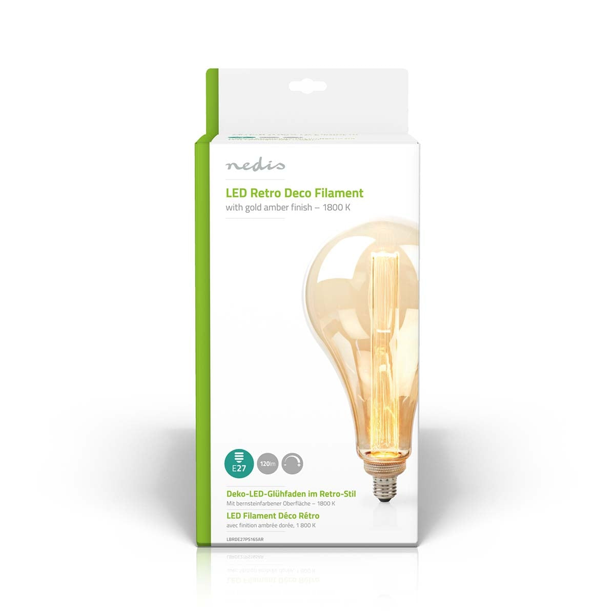 LED Bulb E27 | PS165 | 3.5 W| 120 lm | 1800 K| Dimmable | With gold finish | Retro Style | 1 pc.