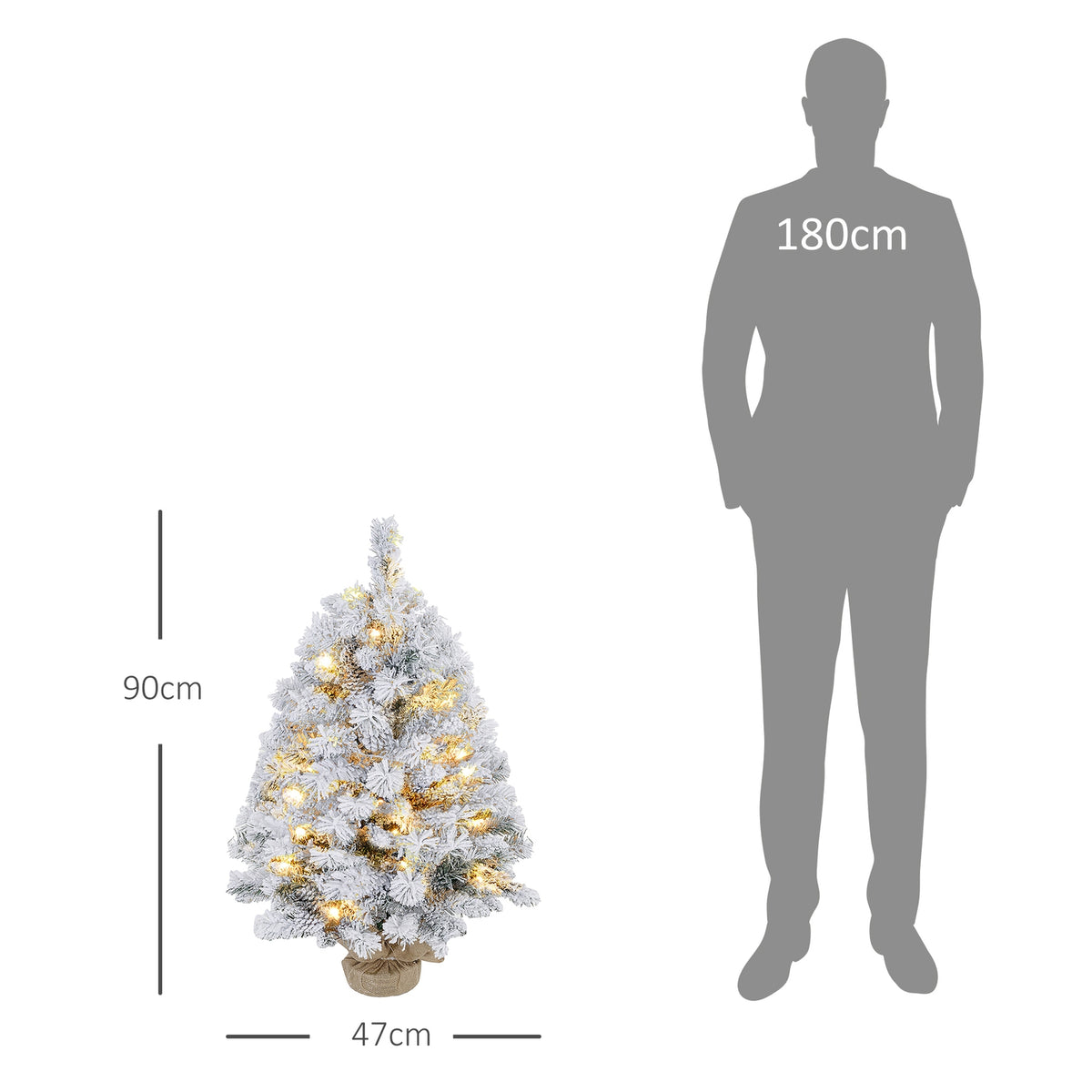 LED Christmas Tree, 92 cm, Warm White Lights, Indoor Use