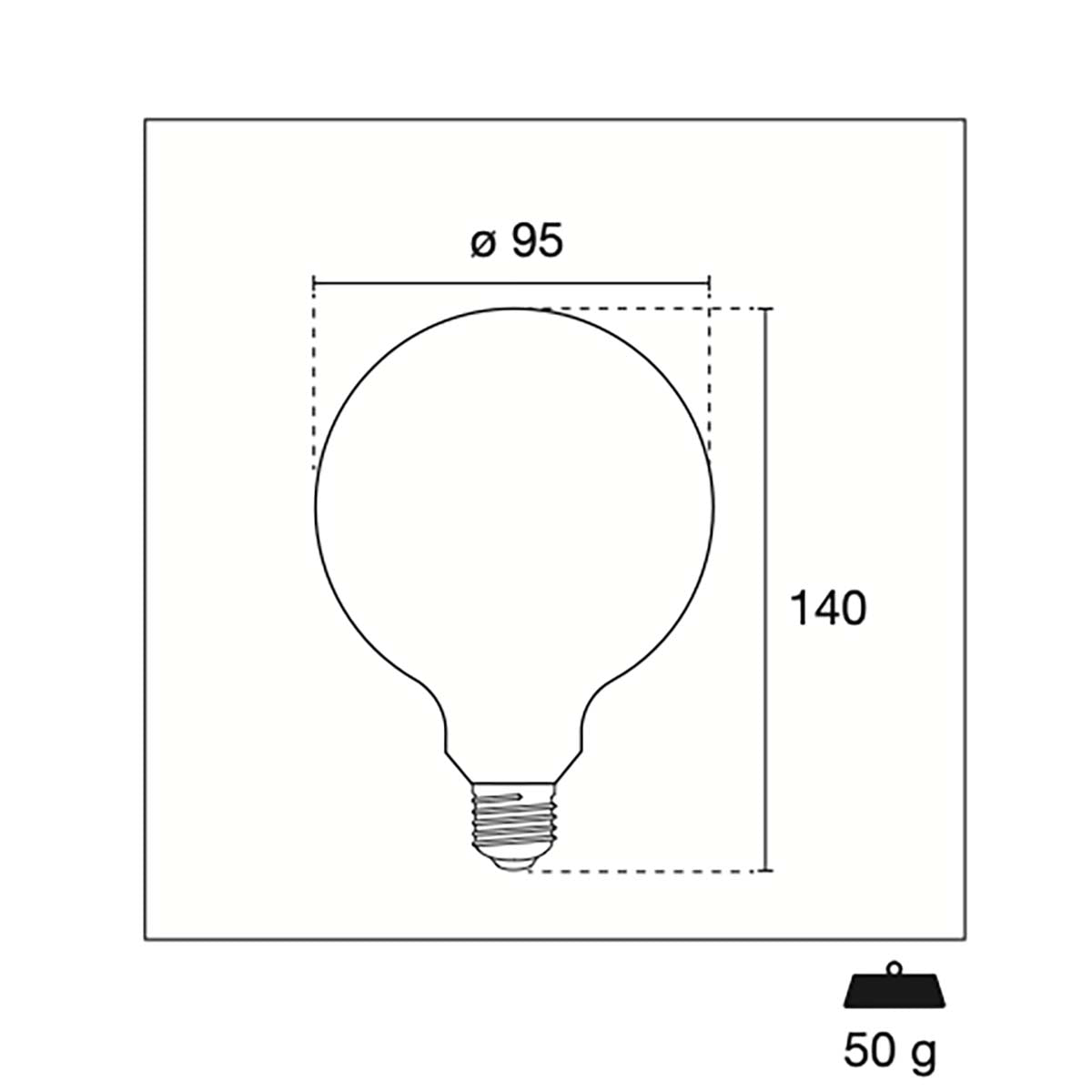 LED Filament Lamp E27 8 W 1055 lm 3000 K