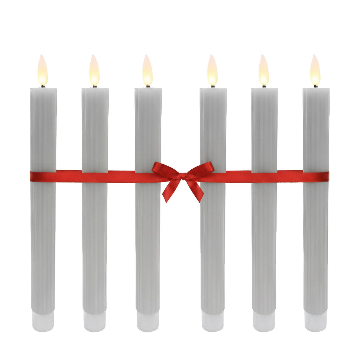 LED Flameless Taper Candles, Real-Wax, Set of 6