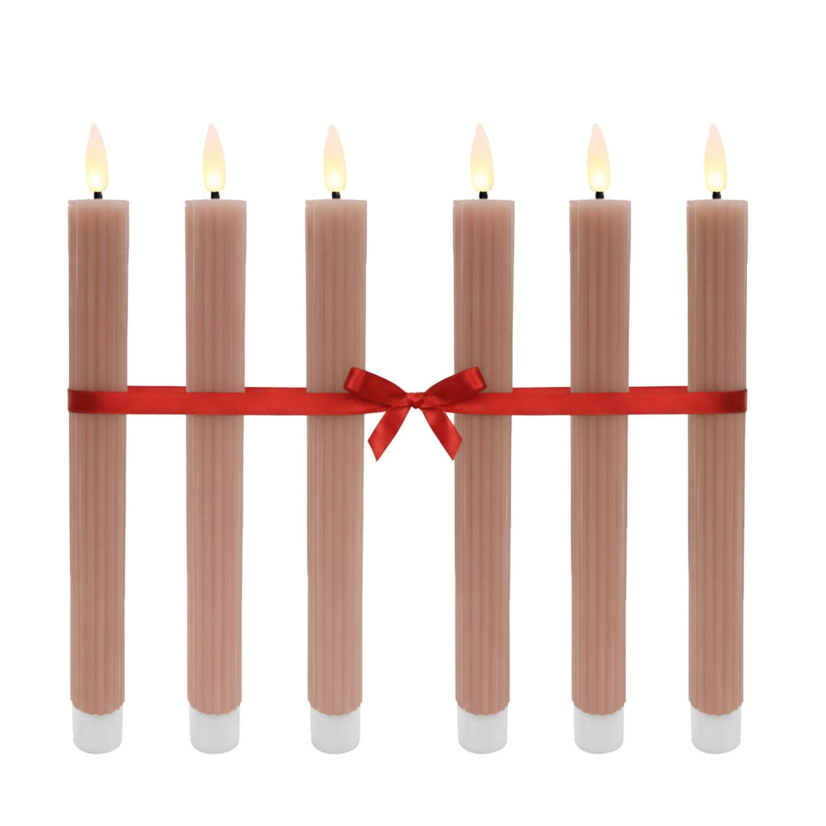 LED Flameless Taper Candles, Real-Wax, Set of 6