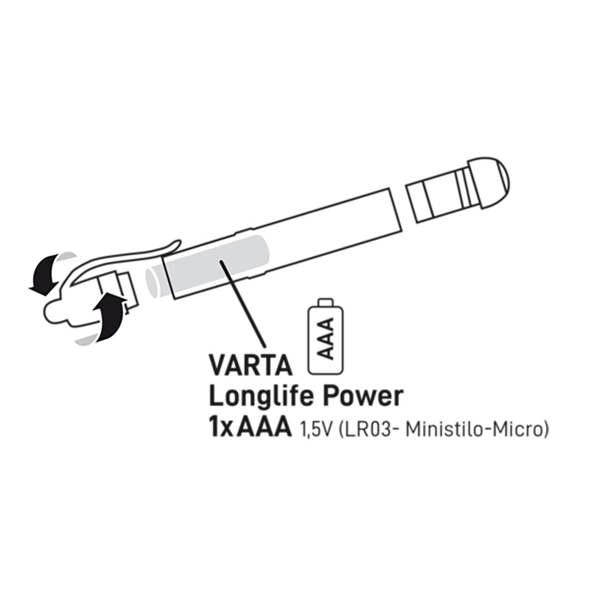 LED Flashlight 3 lm Silver