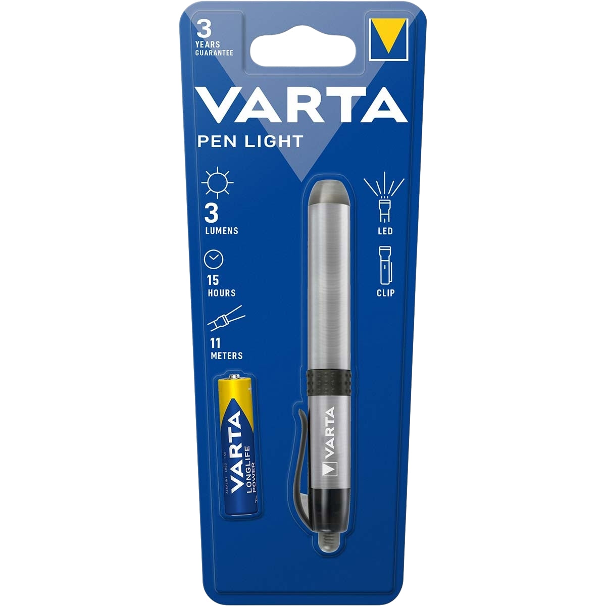 LED Flashlight 3 lm Silver
