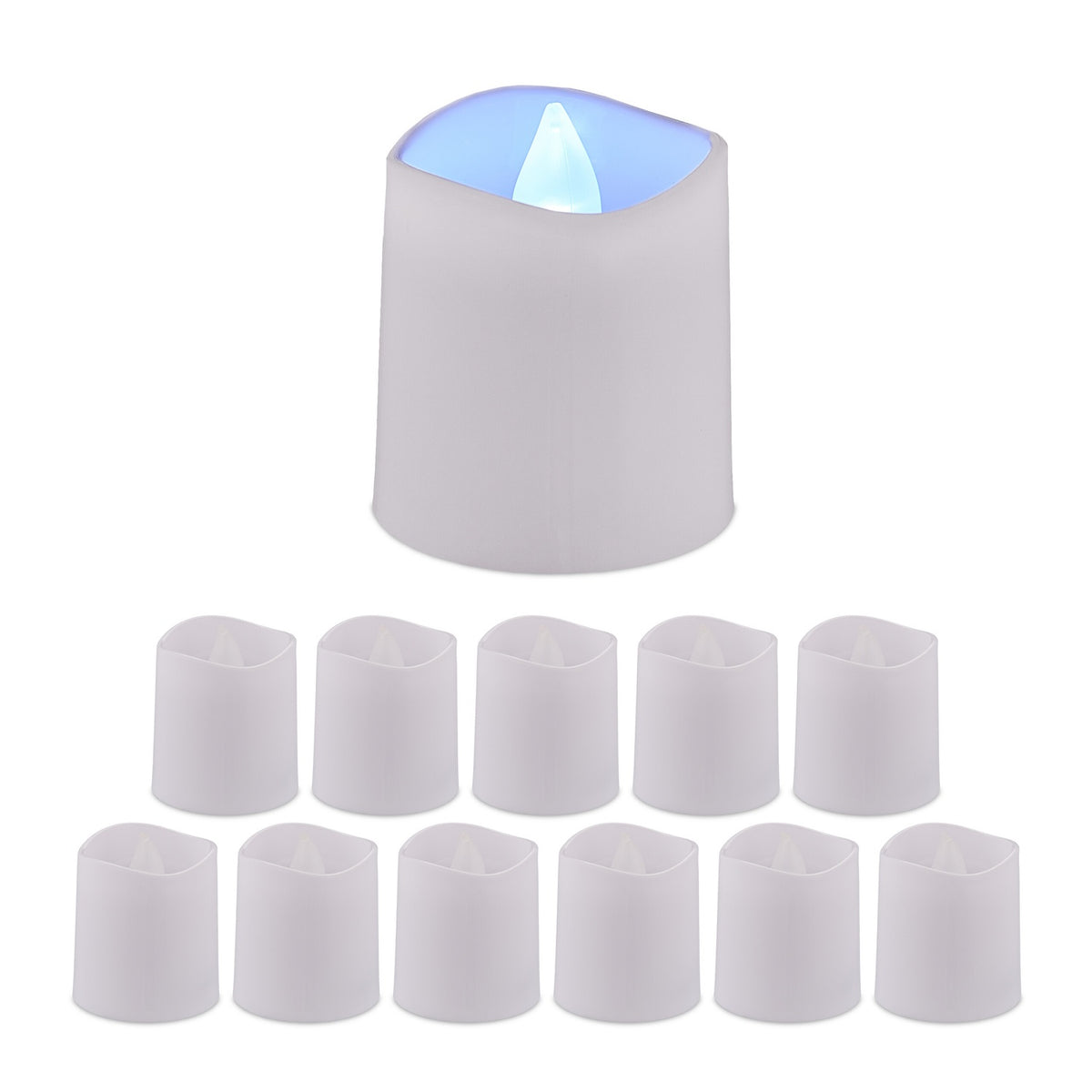 LED Flickering Tea Light Candles, Set of 12, Battery Included
