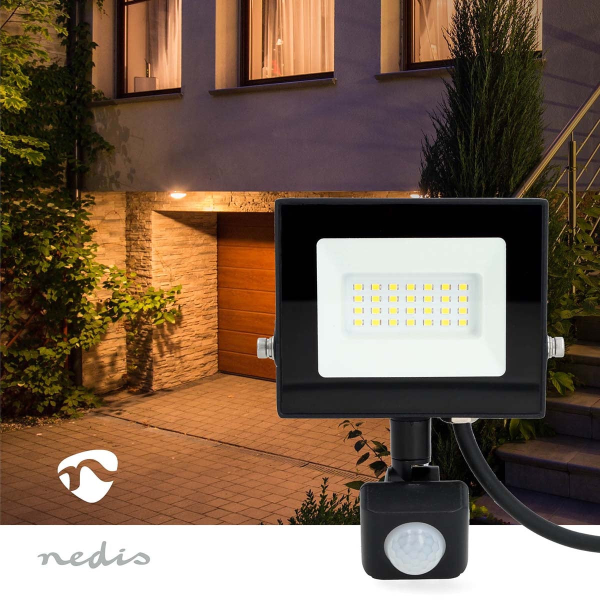 LED Floodlight | 4000 K | Rated luminous flux: 1620 lm | IP44 | 1.00 m | Energy class: F | 220 - 240 V AC 50/60 Hz | 20 W