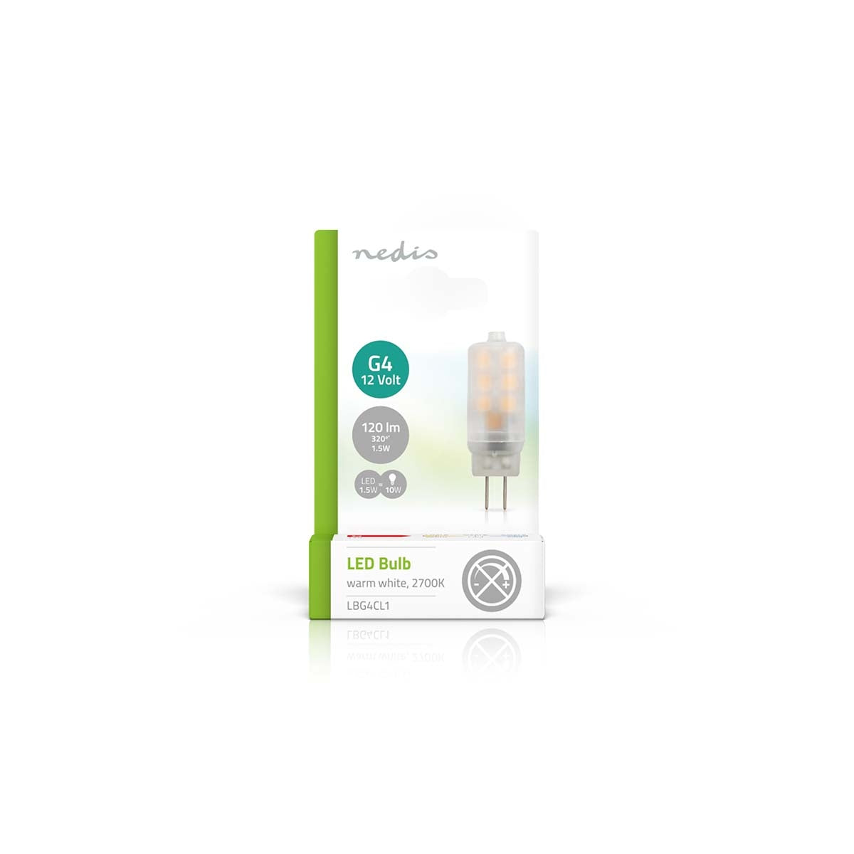 LED Lamp G4 | 1.5 W| 120 lm | 2700 K| Warm White | Number of lamps in package: 1 pc.