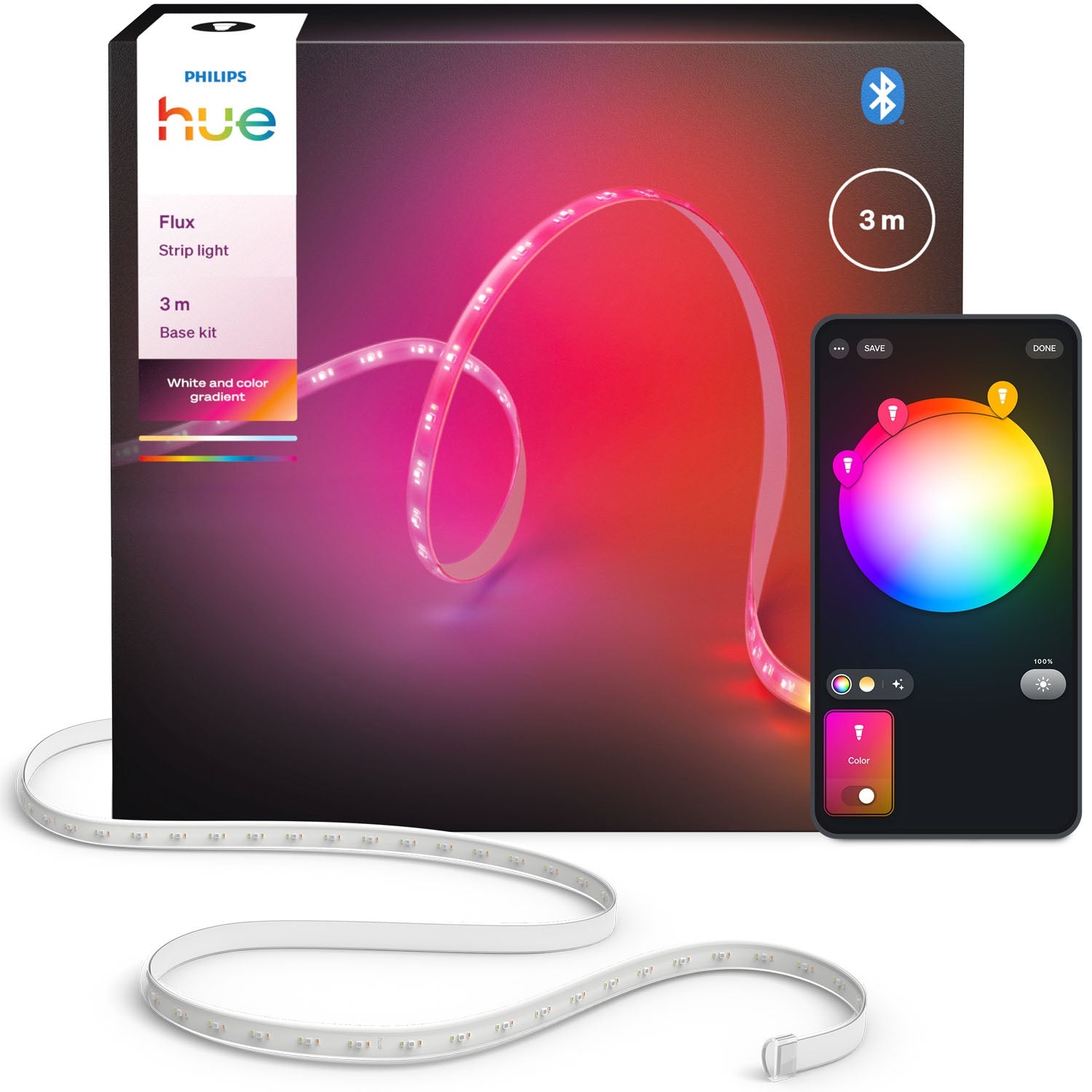 LED Lightstrip, White & Color Gradient, 3m Length