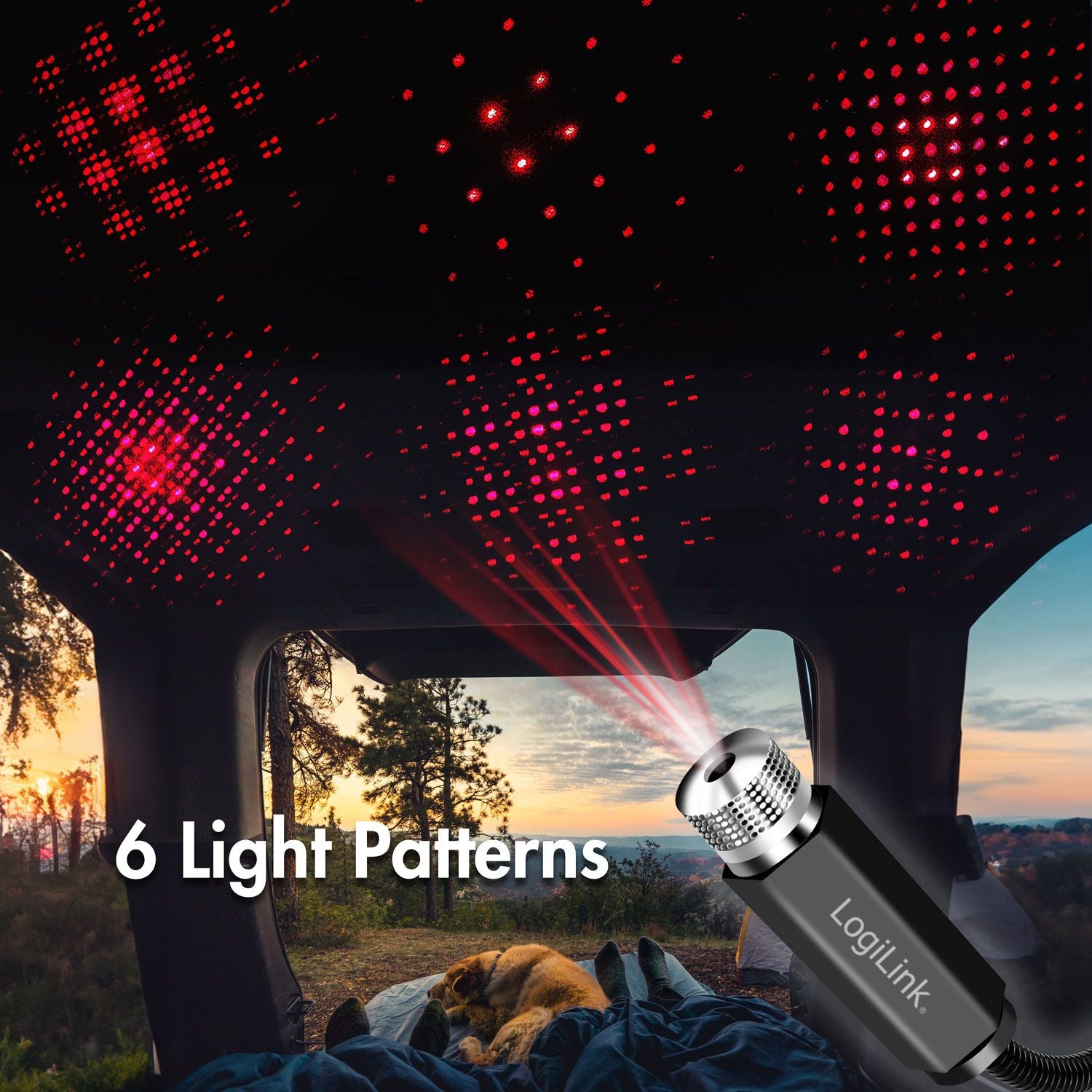 LED Starlight 6 light patterns USB-A
