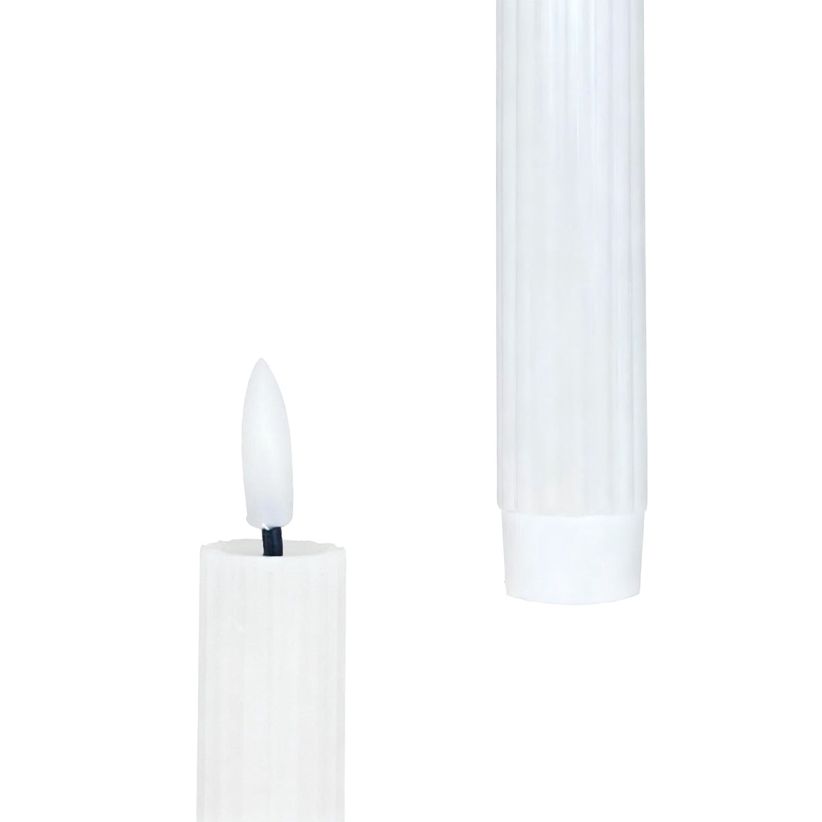 LED Taper Candles, Flameless, Real Wax, Set of 2
