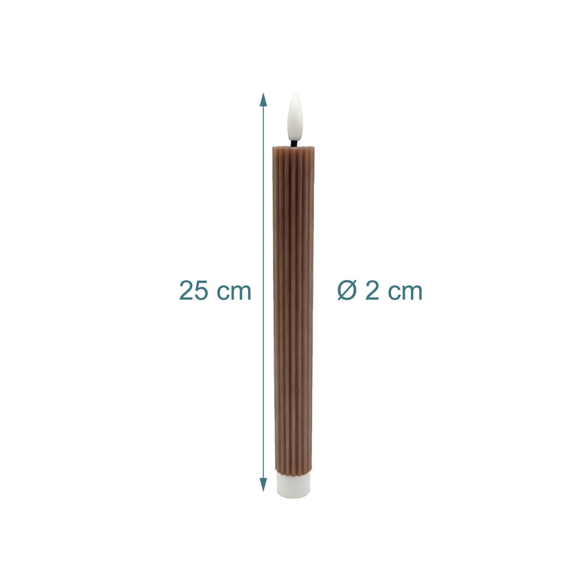 LED Taper Candles, Real Wax, Set of 2, Timer Function