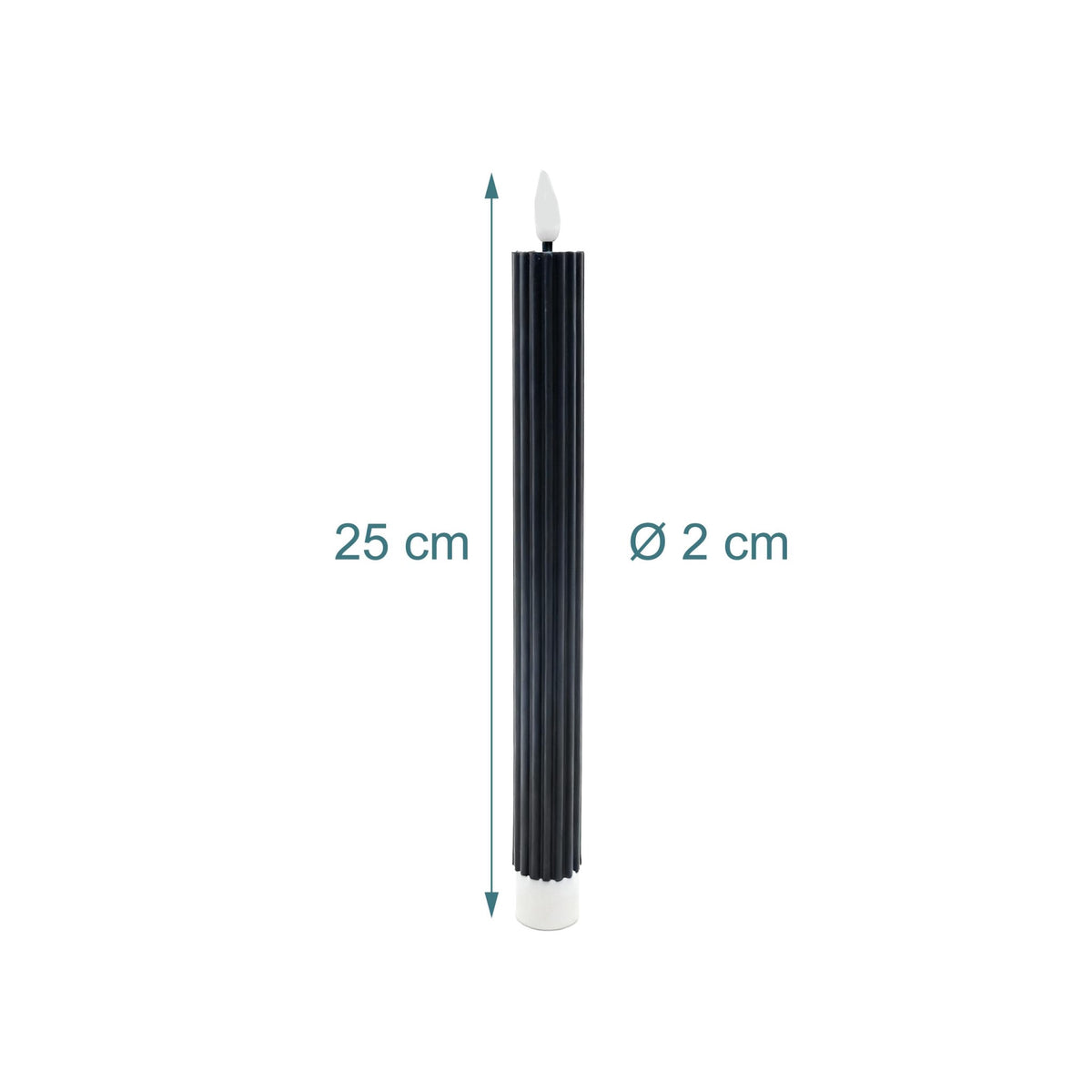 LED Taper Candles, Real Wax, Set of 2, Timer Function