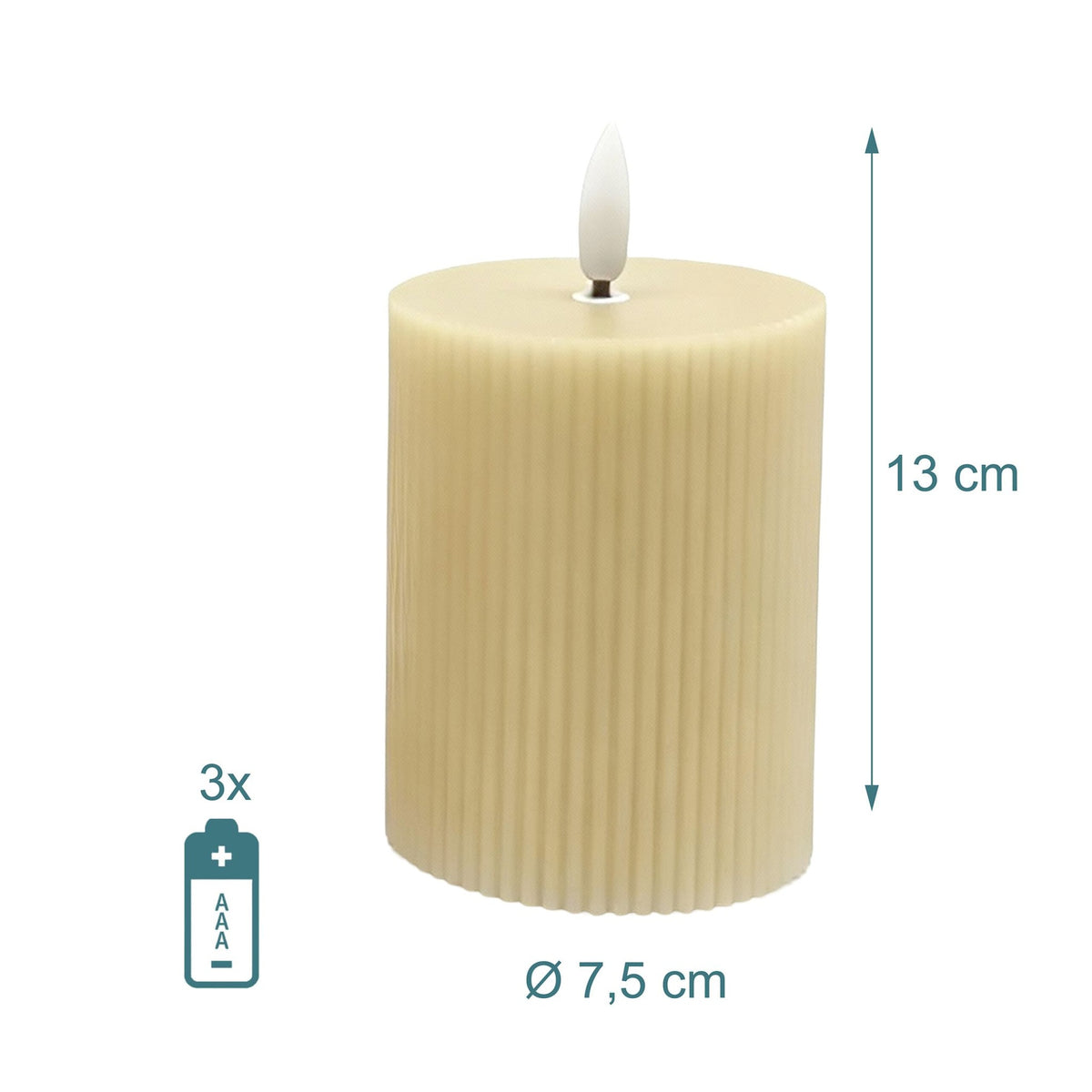 LED Wax Candles, Flameless, Flickering, Set of 4