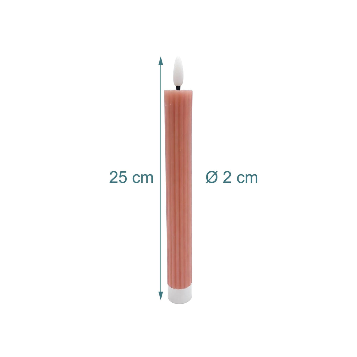 LED Wax Taper Candles, Set of 4, Flickering Flame