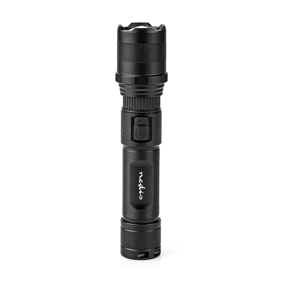 LED flashlight | Battery powered | 3.7 V DC | 10 W| Built-in lithium ion | batteries included | Rechargeable | Indicated luminous flux: 1000 lm | Lighting range: 110 m | Beam angle: 9.5 °