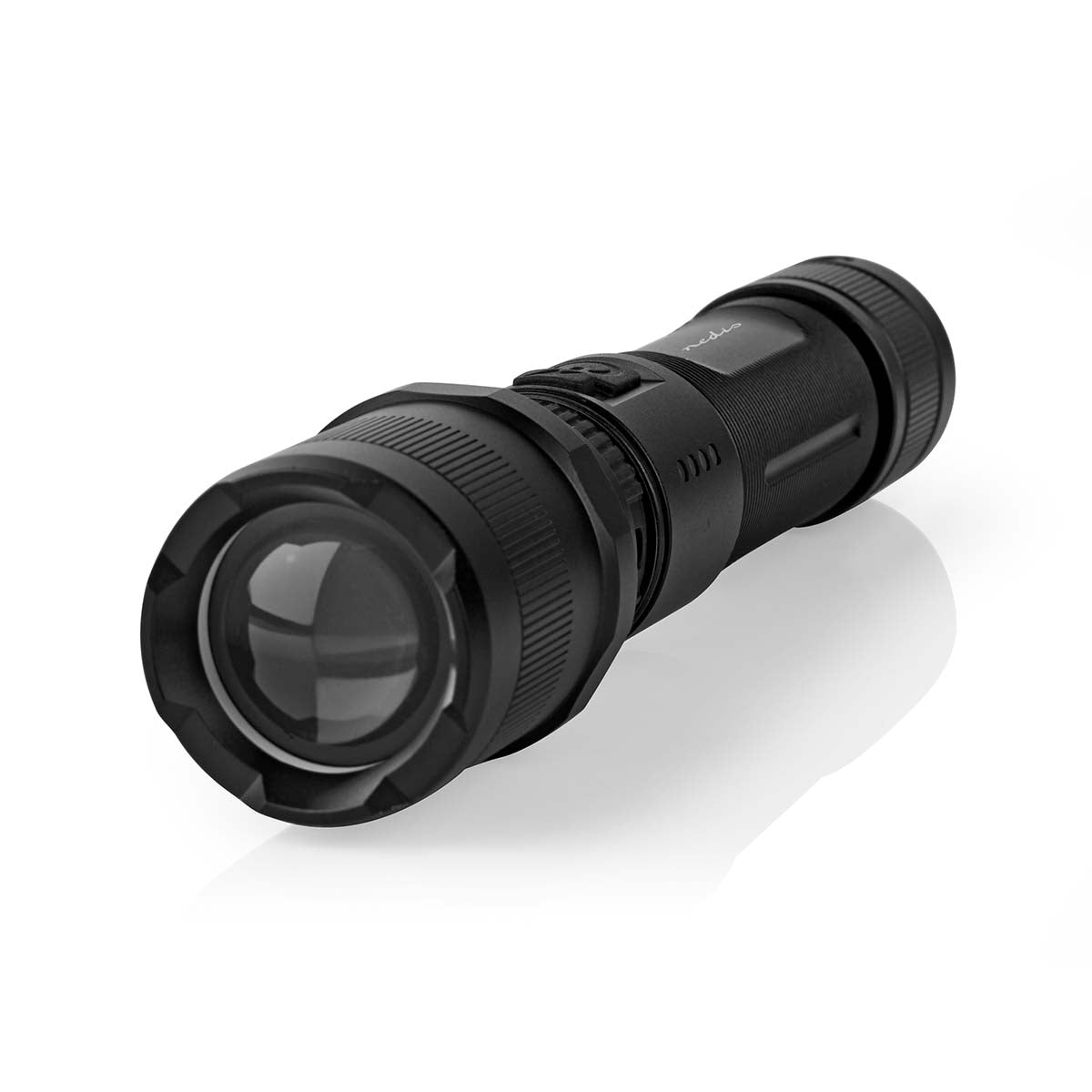LED flashlight | Battery powered | 3.7 V DC | 10 W| Built-in lithium ion | batteries included | Rechargeable | Indicated luminous flux: 1000 lm | Lighting range: 110 m | Beam angle: 9.5 °
