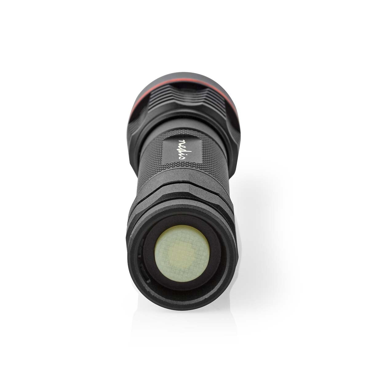 LED flashlight | Battery powered | 3.7 V DC | 10 W| Built-in lithium ion | batteries included | Rechargeable | Indicated luminous flux: 1000 lm | Lighting range: 200 m | Beam angle: 10 °