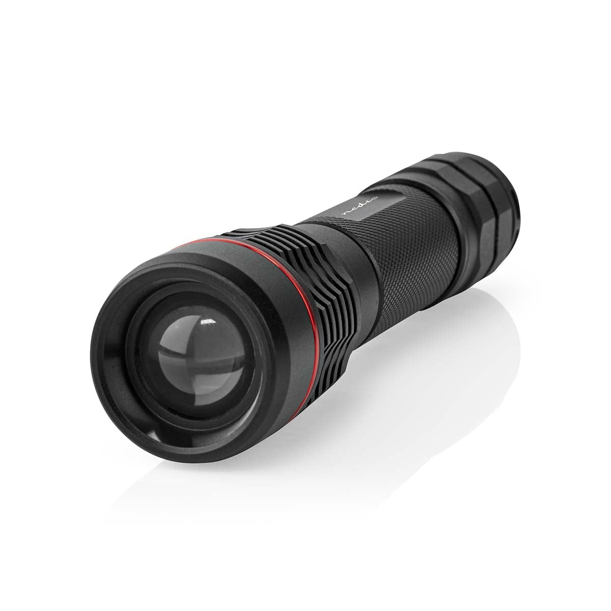 LED flashlight | Battery powered | 3.7 V DC | 10 W| Built-in lithium ion | batteries included | Rechargeable | Indicated luminous flux: 1000 lm | Lighting range: 200 m | Beam angle: 10 °