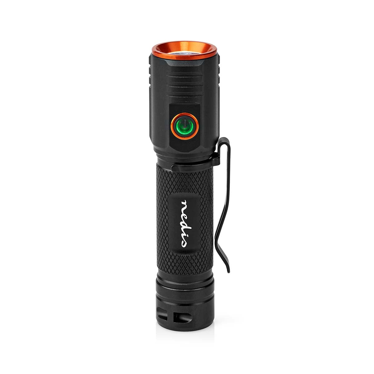 LED flashlight | Battery powered | 3.7 V DC | 20 W| Built-in lithium ion | batteries included | Rechargeable | Indicated luminous flux: 2000 lm | Lighting range: 180 m | Beam angle: 10 °