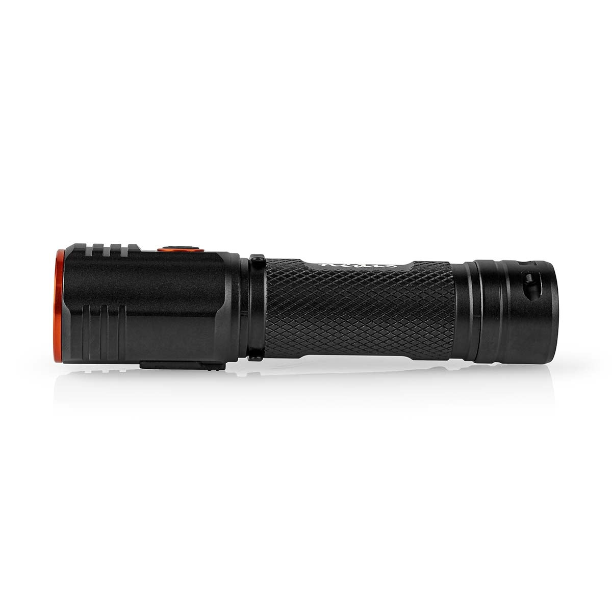 LED flashlight | Battery powered | 3.7 V DC | 20 W| Built-in lithium ion | batteries included | Rechargeable | Indicated luminous flux: 2000 lm | Lighting range: 180 m | Beam angle: 10 °