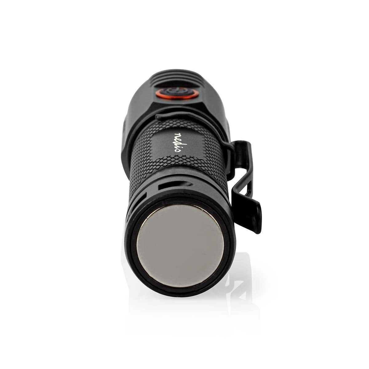 LED flashlight | Battery powered | 3.7 V DC | 20 W| Built-in lithium ion | batteries included | Rechargeable | Indicated luminous flux: 2000 lm | Lighting range: 180 m | Beam angle: 10 °