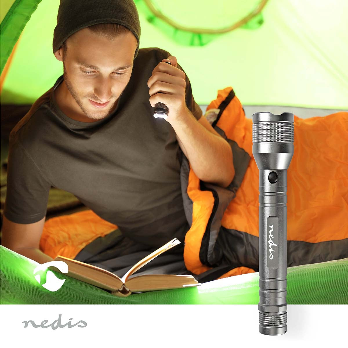 LED flashlight | Battery powered | 4.5 V DC | 10 W| 3x C/LR14 | Indicated luminous flux: 500 lm | Lighting range: 250 m | Beam angle: 9.5 °