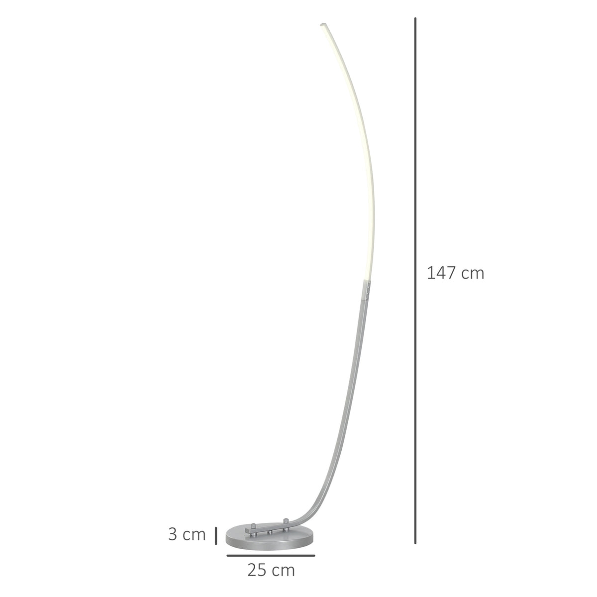 LED floor lamp living room floor lamp with foot switch, dimmable floor lamp with adjustable brightness, floor lamp for bedroom, silver