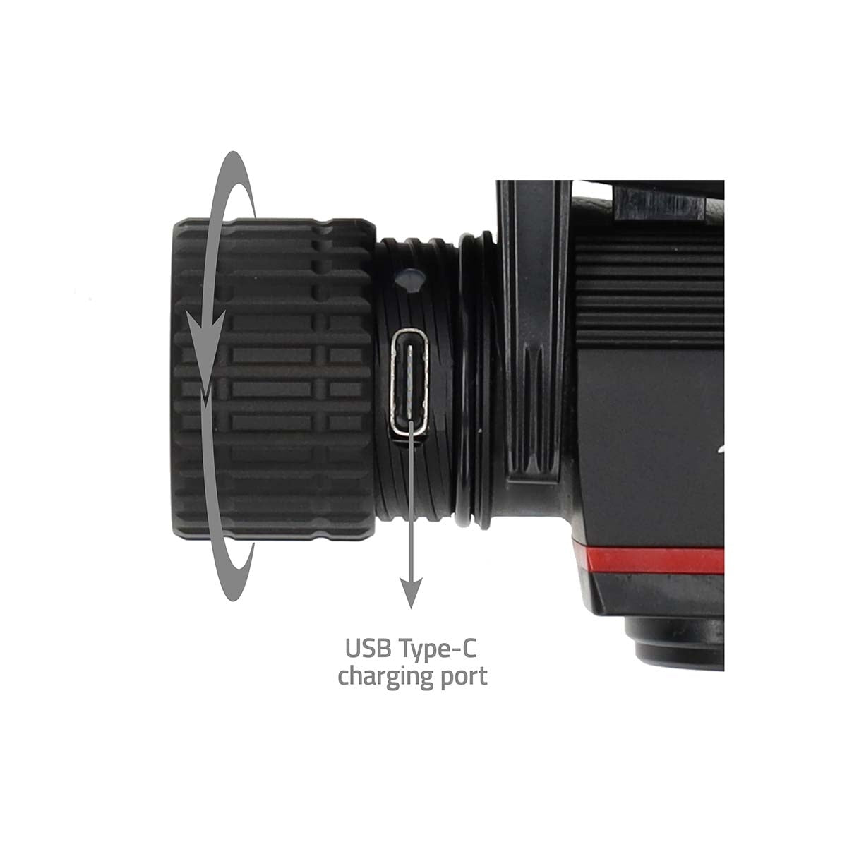 LED head light | Battery powered / USB power | 3.7 V DC | batteries included | Rechargeable | Indicated luminous flux: 1000 lm | Lighting range: 180 m