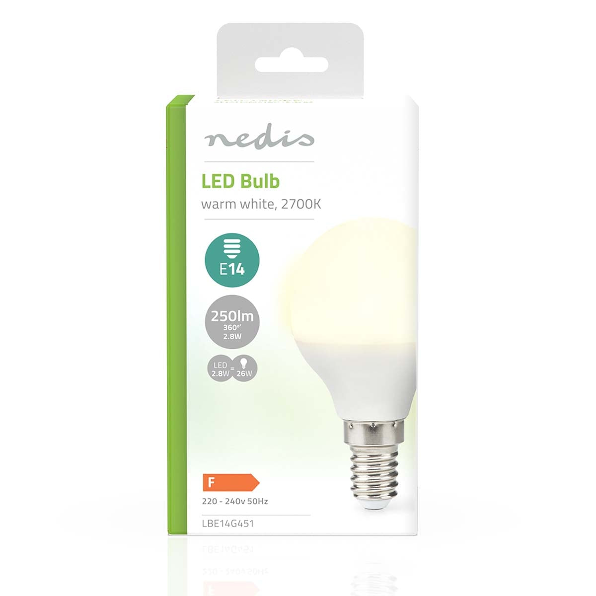 LED lamp E14 | G45 | 2.8 W| 250 lm | 2700 K| Warm White | Matte | 1 pc.