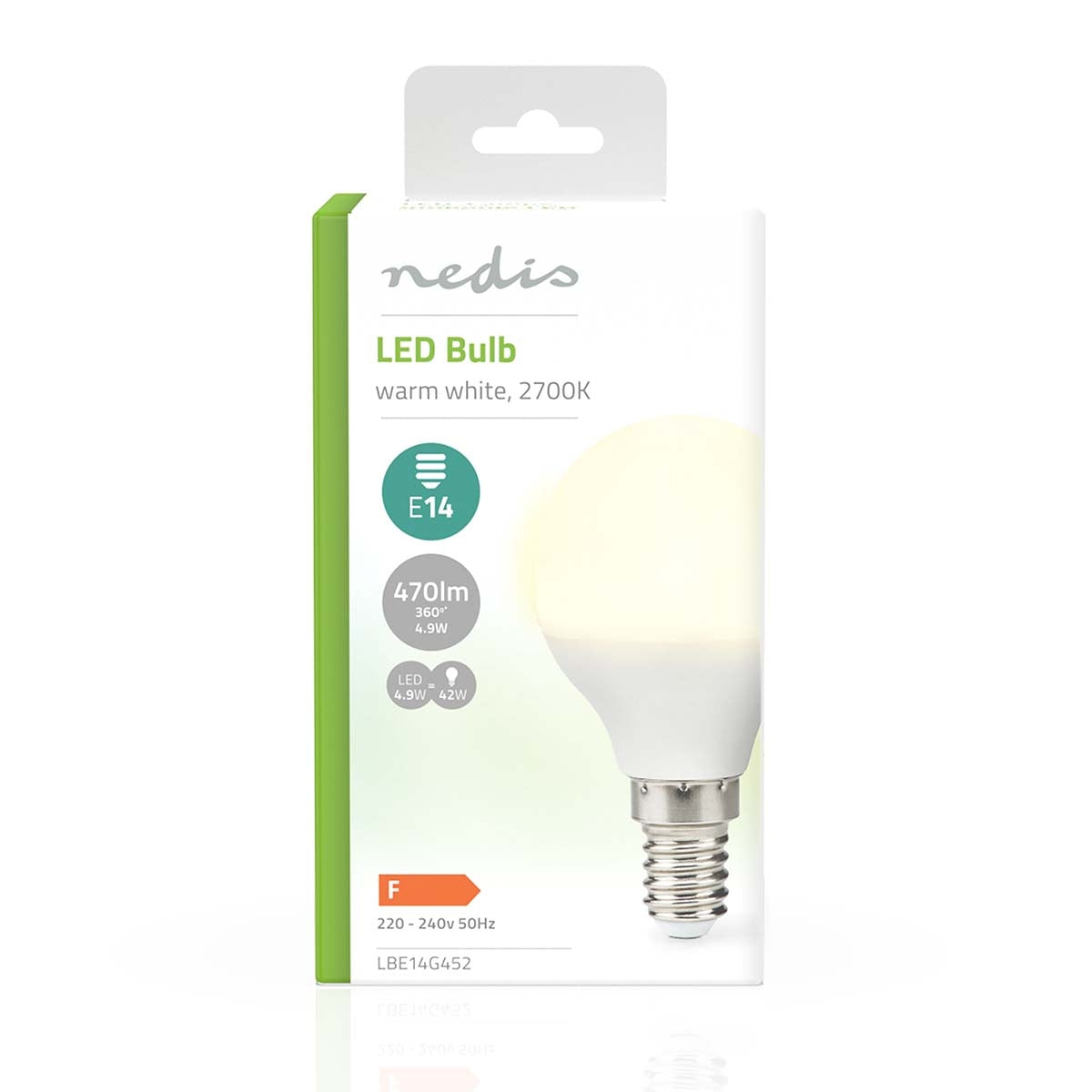 LED lamp E14 | G45 | 4.9 W| 470 lm | 2700 K| Warm White | Matte | 1 pc.