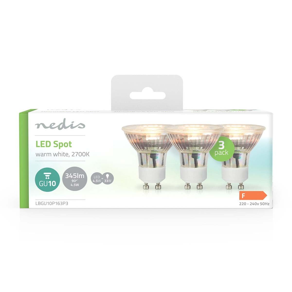 LED lamp GU10 | Spot | 4.5 W| 345 lm | 2700 K| Warm White | Retro Style | 3 pcs.