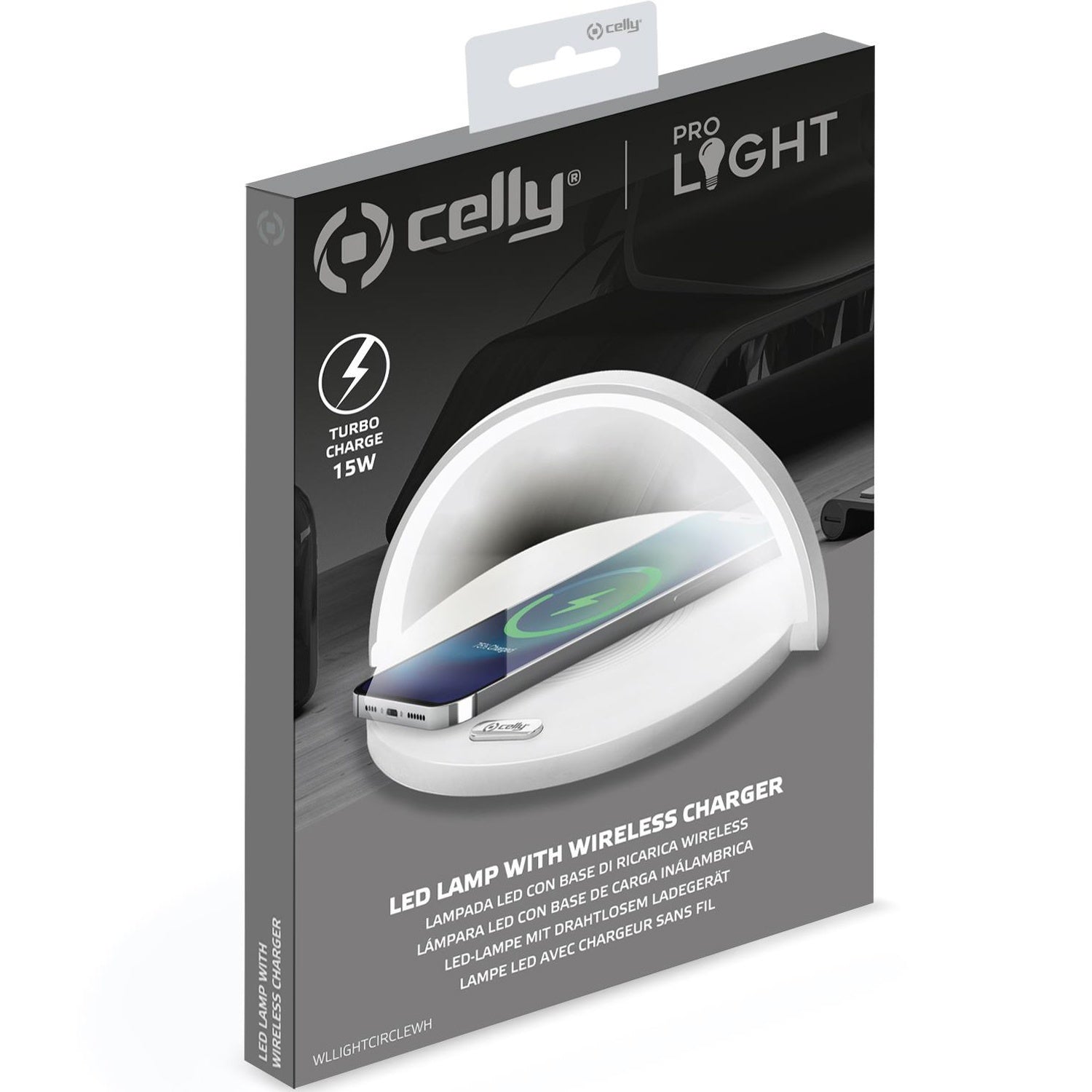 LED lamp with wireless charger 15W