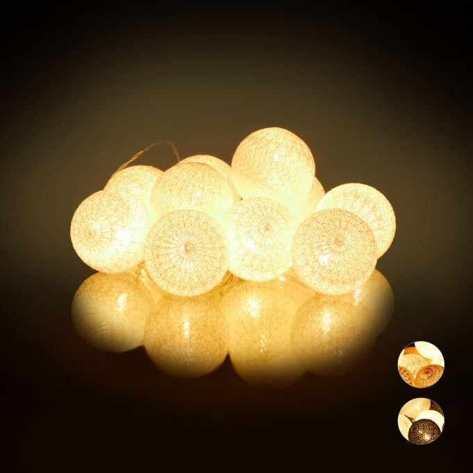 LED light chain with 10 balls