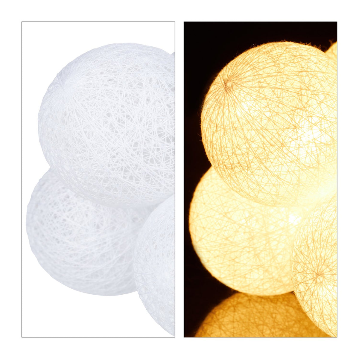 LED light chain with 10 balls