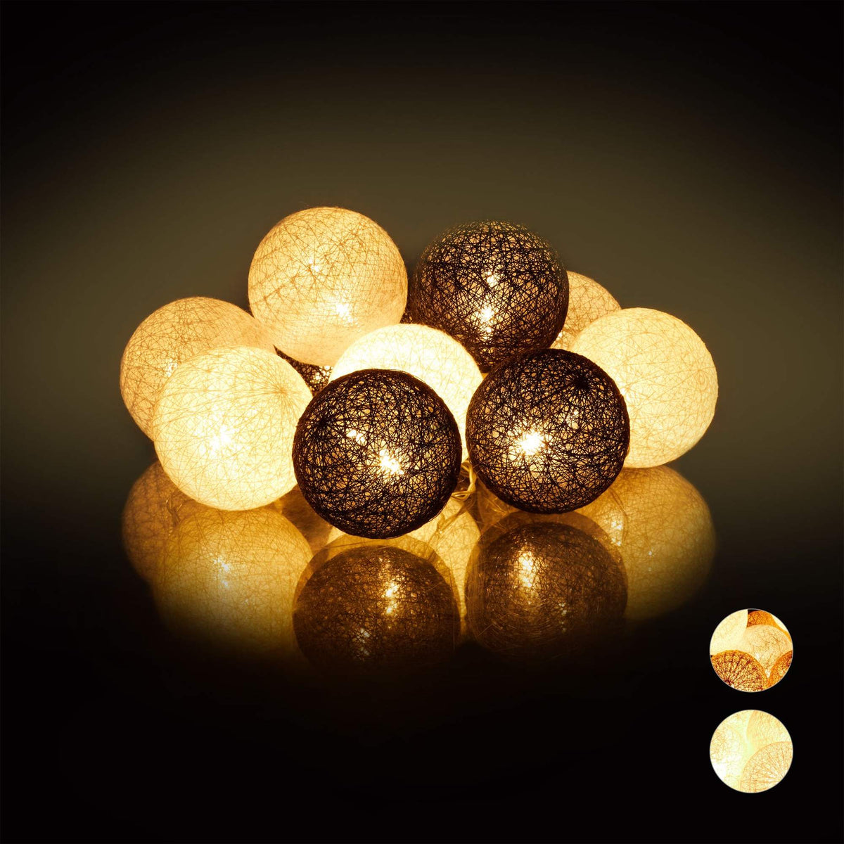 LED light chain with 10 balls