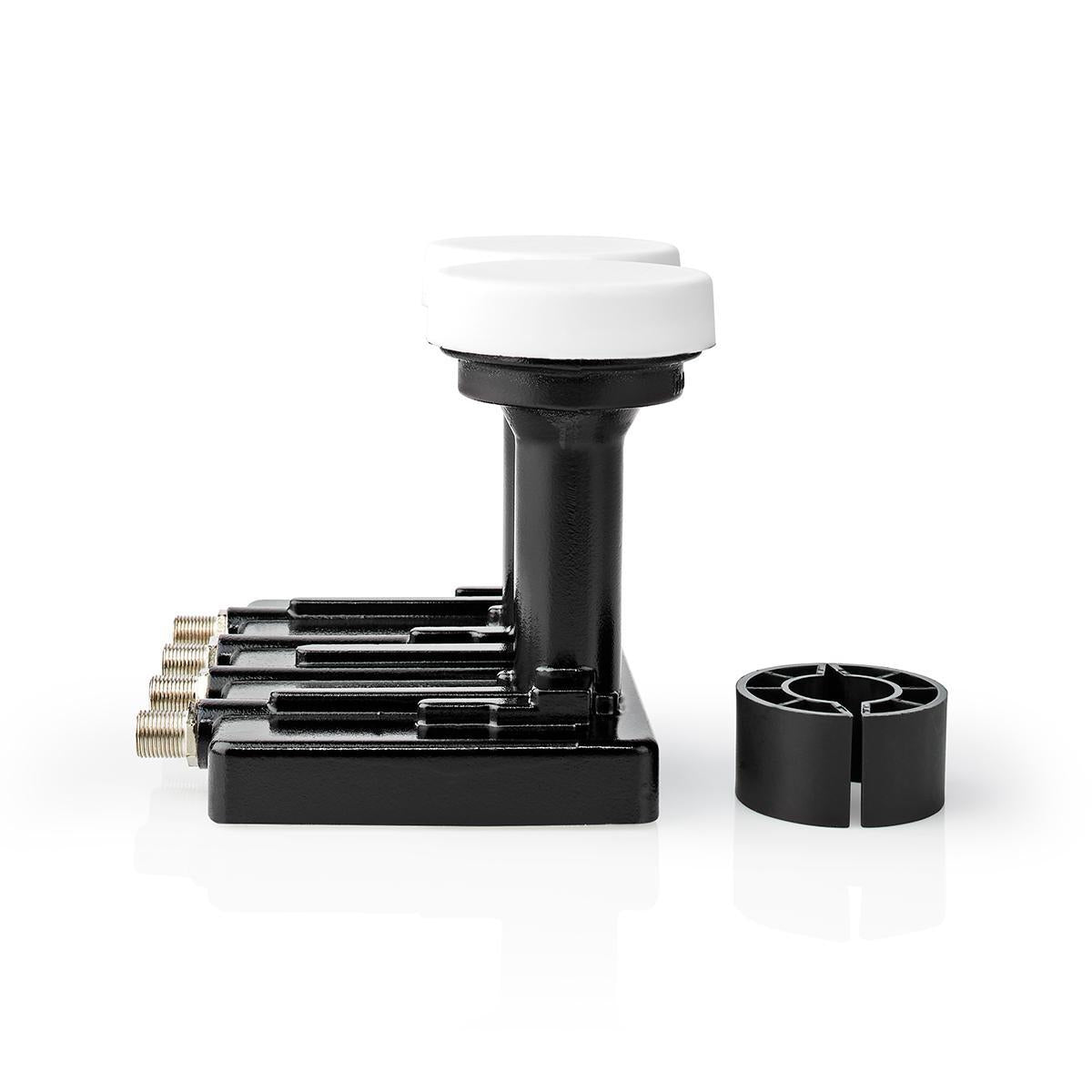 LNB | Quad Monoblock 4.3 ° | Output connection: 4x F-connector | Noise factor range: 0.85 dB | Conversion gain: 52 - 67 dB | White | Fits: Astra1+ / Astra3