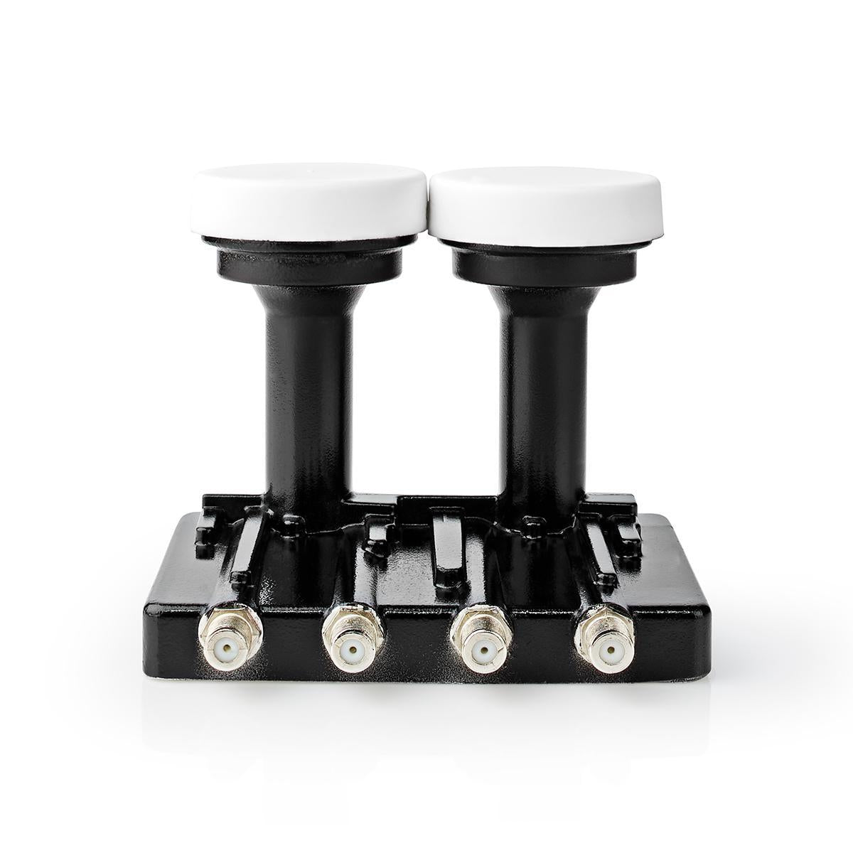LNB | Quad Monoblock 4.3 ° | Output connection: 4x F-connector | Noise factor range: 0.85 dB | Conversion gain: 52 - 67 dB | White | Fits: Astra1+ / Astra3