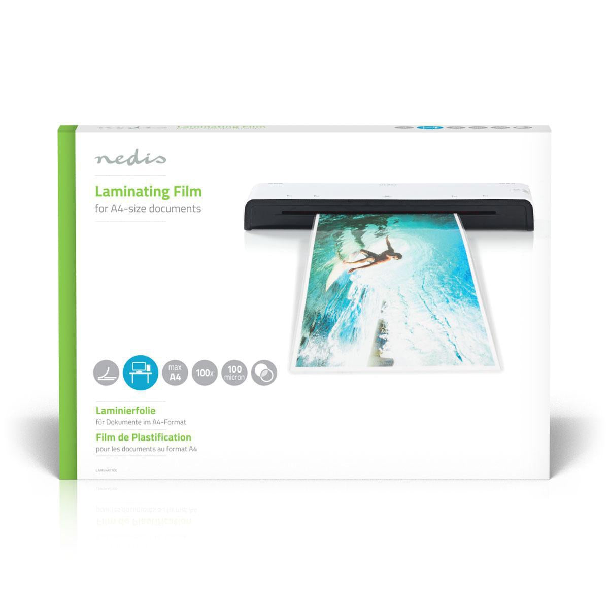 Lamination film | A4 | Thickness: 100 µm | Packed per: 100 pcs. | Plastic | Transparent