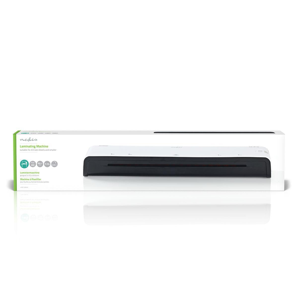 Laminator | Hot cold | A3 | 300 mm/min | Automatic shutdown | Power adapter | White