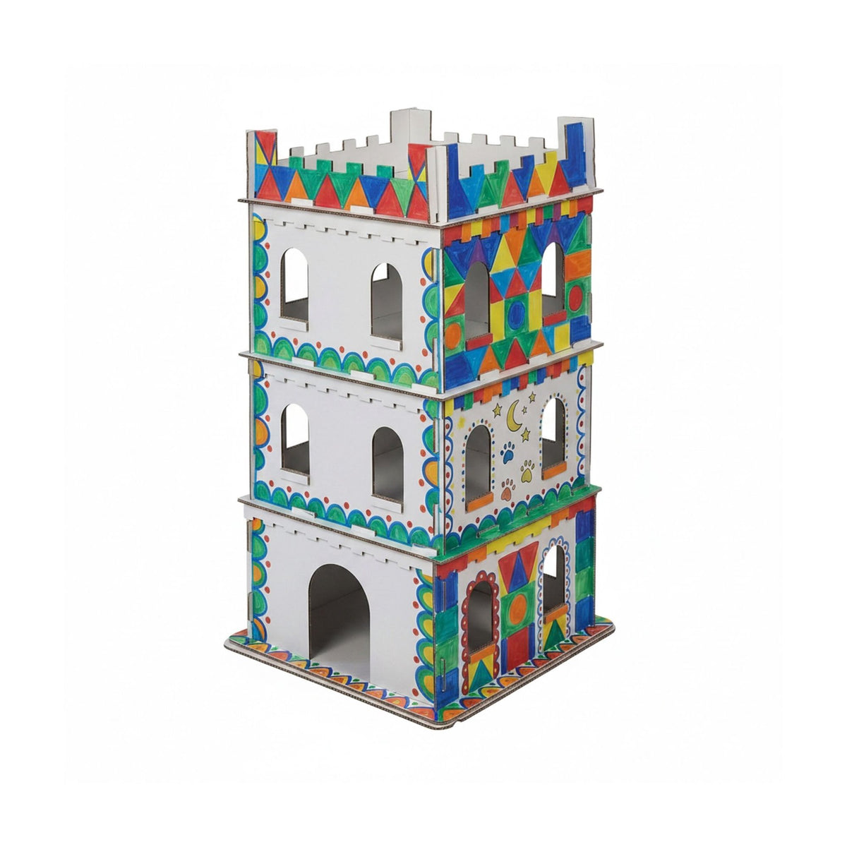 Large Cardboard Cat House – 3-Level, Easy Assemble