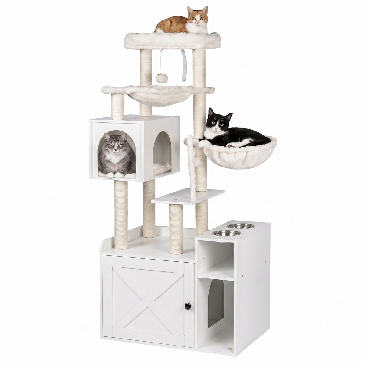 Large Cat Tree with Litter Cabinet & Sisal Posts