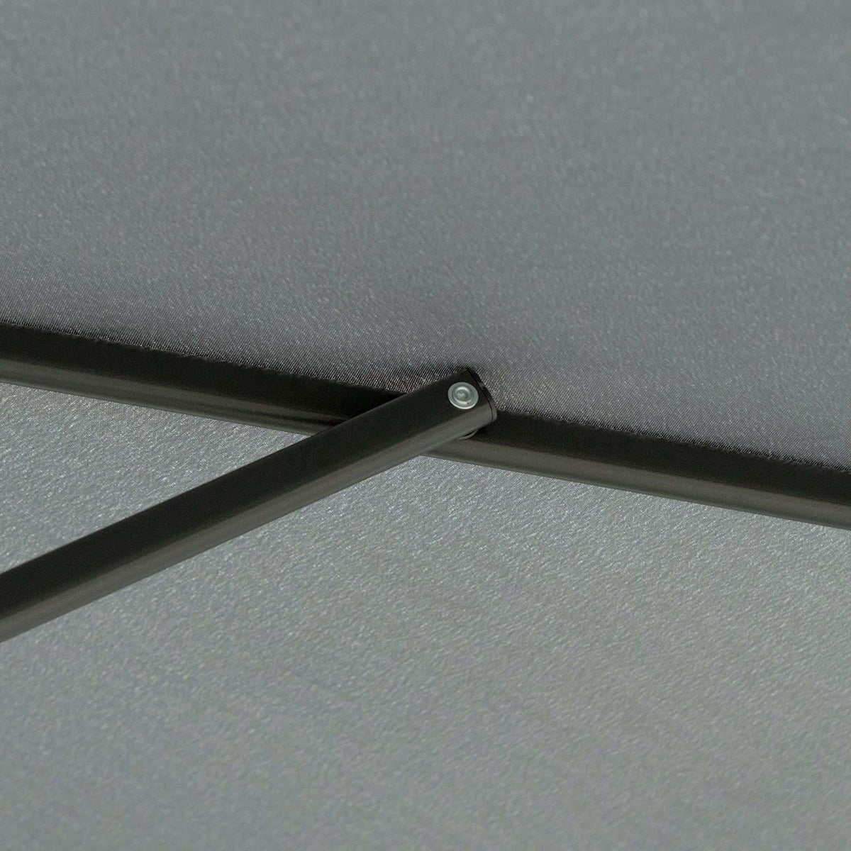 Large Dark Grey Patio Umbrella with Stand, Metal Frame