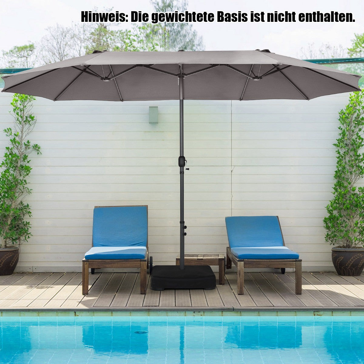 Large Double Canopy Market Umbrella with Crank & UV Protection